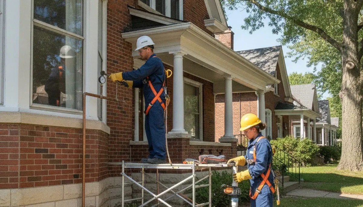Naperville, IL plumbing repair technician servicing residential pipe leak in a home