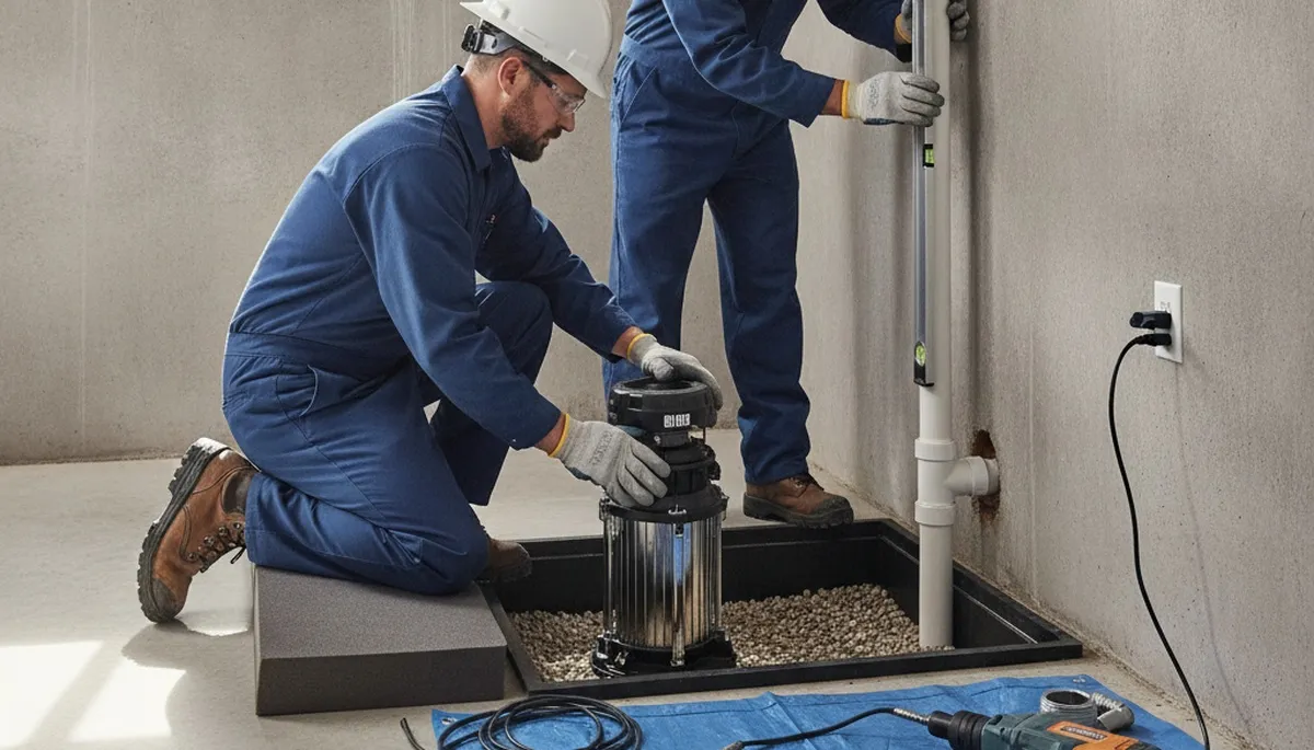 Sump pump installation service in Naperville, IL for basement flood protection